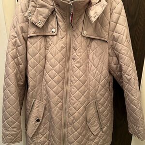 Tommy Hilfiger Women's Quilted Beige Puffer Jacket